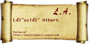 László Albert névjegykártya